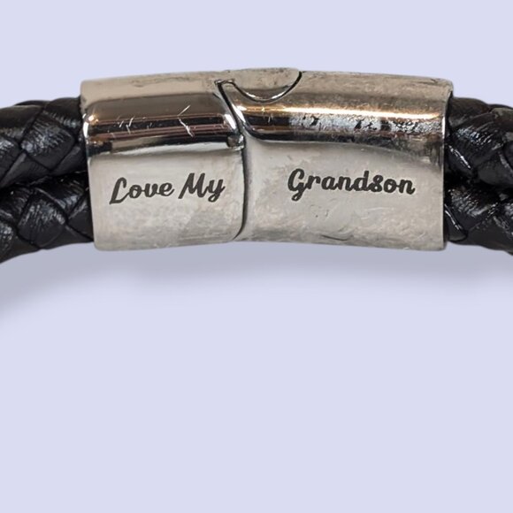 2-Strand Braided Leather Metal Accent Bracelet - Picture 6 of 7